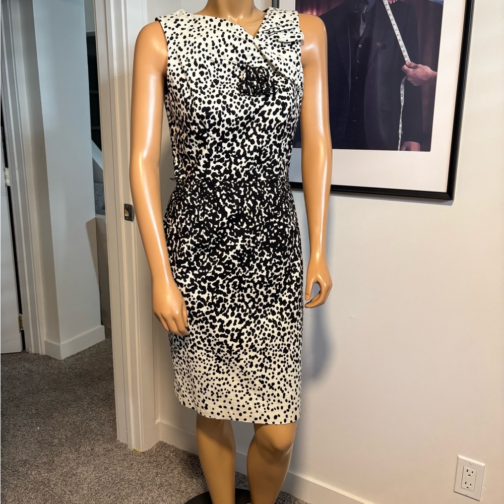 Nine West Black and White Sheath Midi Dress